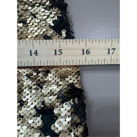 NWOT NBD Sequin Black & Gold Racerback High Slit Dress Women's Small - Picture 10 of 14